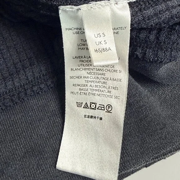 We The Free Buttercup Waffle Knit Pullover Womens S Black Cotton Blend V Neck - Picture 14 of 14